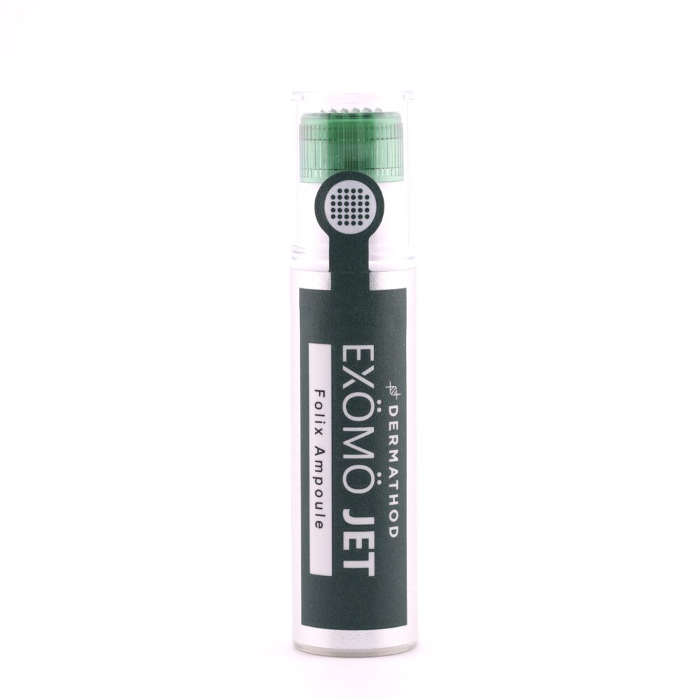 Dermathod EXO MO JET Folix Ampoule für professionelle Kopfhautpflege zur Unterstützung von Haarwurzel, Kopfhautvitalität und gesund wirkendem Haarwachstum.